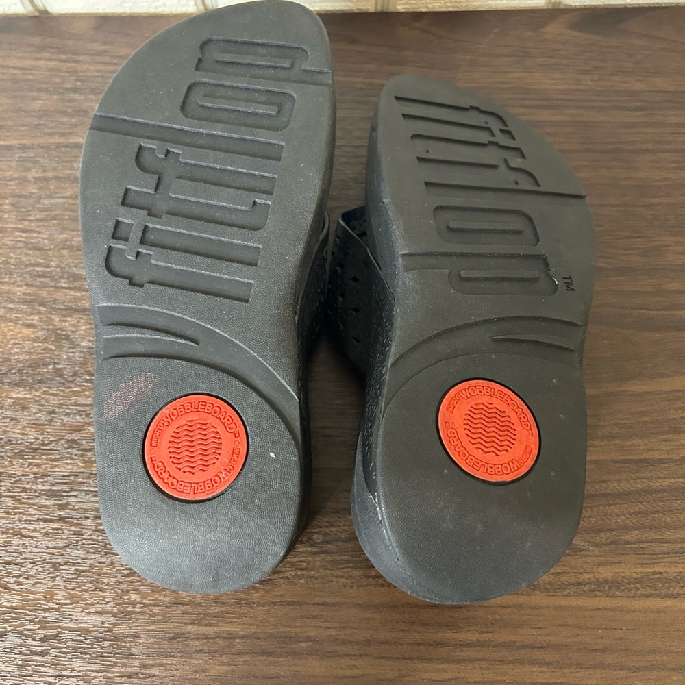 Fitflop Black Perforated Sandals - Picture 5 of 6